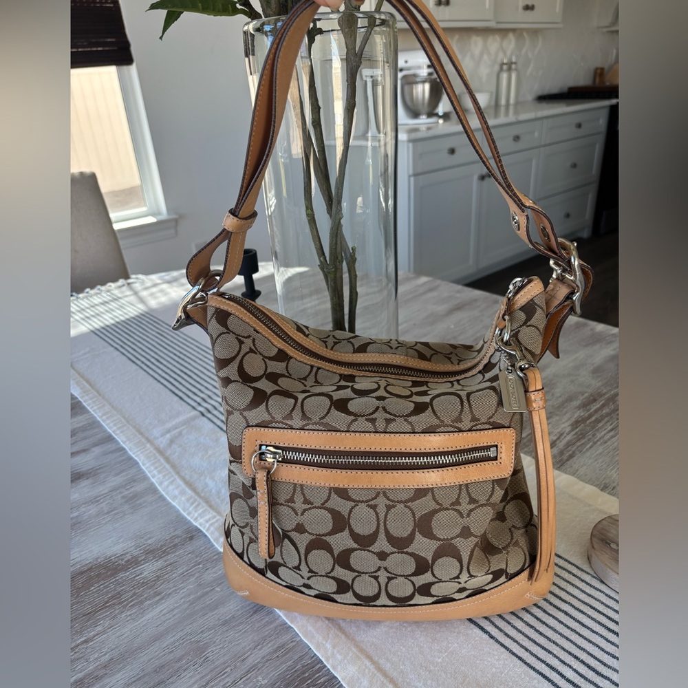 ππ¦ Coach Vintage Signature Brown and Tan Shoulder Bag - Picture 2 of 14